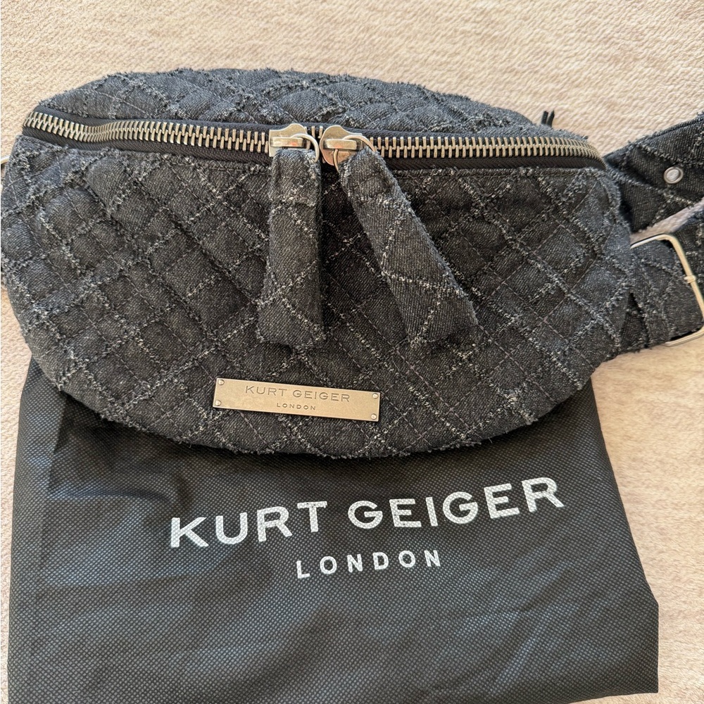 Kurt Geiger London Black Quilted Brixton Belt Bag or crossbody - Picture 12 of 12